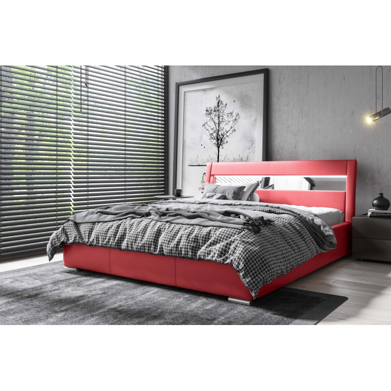 Luxury upholstered bed Novara with bedding storage | Eco leather, Soft 10A | Sleeping surface 120x200 Luxury upholstered bed Novara with bedding storage | Eco leather, Soft 10A | Sleeping surface 120x200
