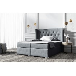 Kontinentalbett Simo mit Bettkasten Stoff nan, Mat Velvet 99 – Komfort und Eleganz in Ihrem Schlafzimmer.