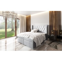 Kontinentalbett Simo mit Bettkasten Stoff nan, Mat Velvet 99 – Komfort und Eleganz in Ihrem Schlafzimmer.