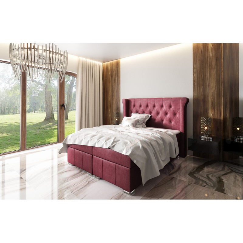 The Simo continental bed with a storage container in Mat velvet 99 fabric – comfort and elegance in your bedroom.
