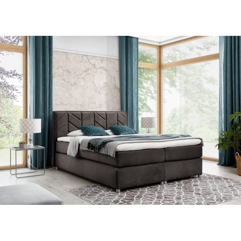 Cama continental Vita con costuras decorativas - Lujo y comodidad cada noche.