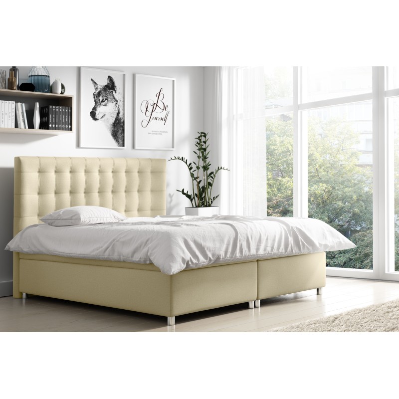 Cama continental Lotos con contenedor: lujo y funcionalidad en uno.
