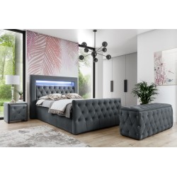 Luxury Continental Bed Belvo with LED Lighting | nan | Comfort and Elegance