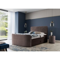 Lujo y Confort en el Dormitorio | Cama Continental Forma con Pufs para Ropa de Cama en Tejido nan