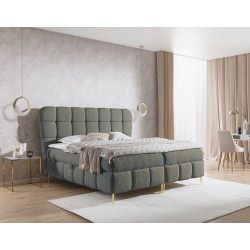 Cama continental Prismo con capitoné decorativo: elegancia y comodidad para dormir