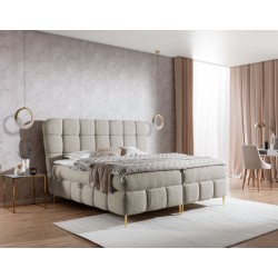 Cama continental Prismo con capitoné decorativo: elegancia y comodidad para dormir