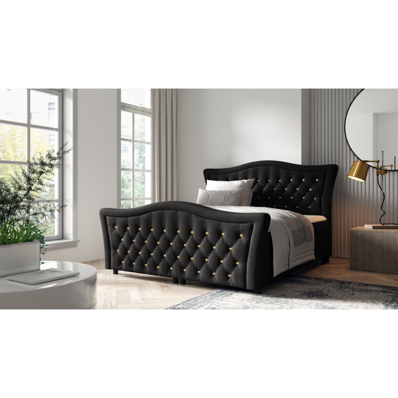 Cama continental Torvi con acolchados decorativos nan: adapta tu sueño al estilo glamur.