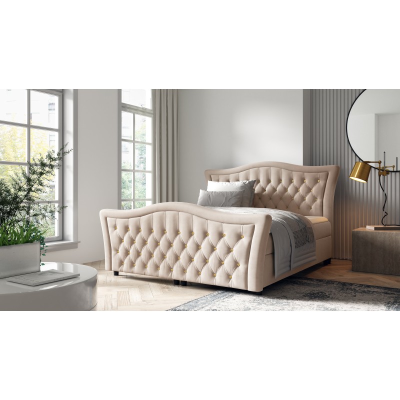 Cama continental Torvi con acolchados decorativos nan: adapta tu sueño al estilo glamur.