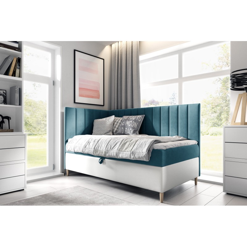 Meta-Titel: Jugendbett Vitro III mit Bettkasten | Stoff Fresh 1 | Funktional und Elegant