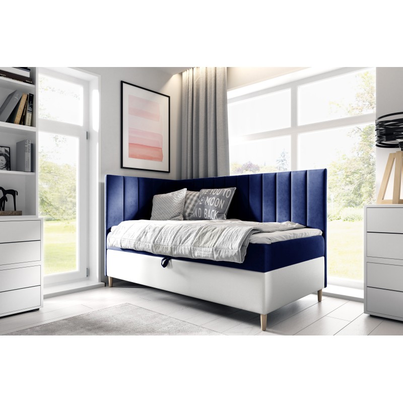 Meta-Titel: Jugendbett Vitro III mit Bettkasten | Stoff Fresh 1 | Funktional und Elegant