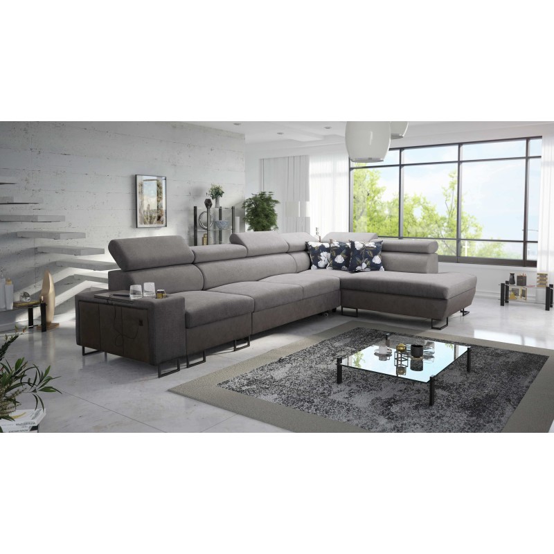 Ecksofa Prestige XI Maxi mit Schlaffunktion und USB-Anschluss | Polsterecke Weich im Griff, Freya 210.23 + Tauro 8207