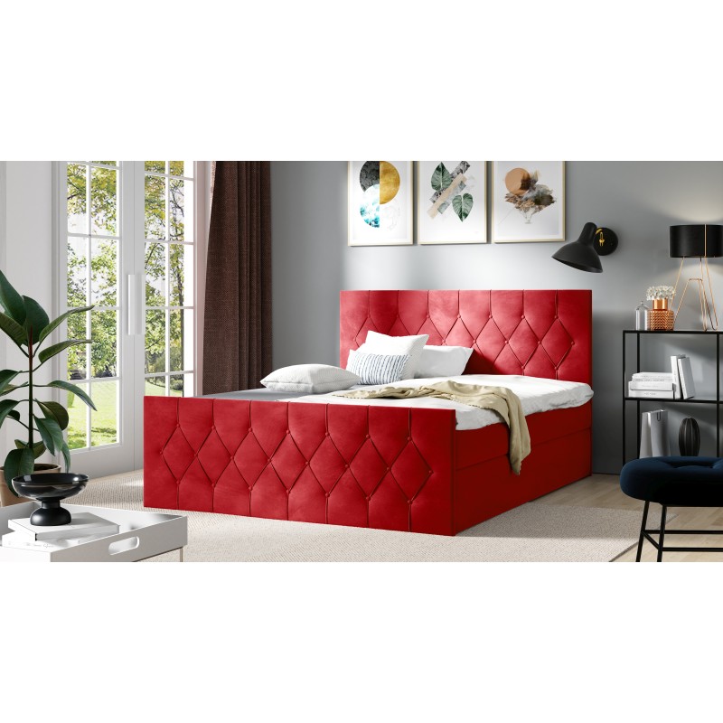 Zoren Lux continental bed with a storage container for bedding, fabric Alove 34 Zoren Lux continental bed with a storage container for bedding, fabric Alove 34