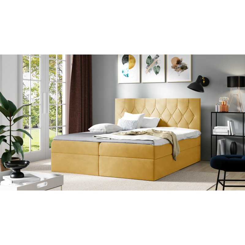 Zoren continental bed with bedding storage, fabric Alove 7