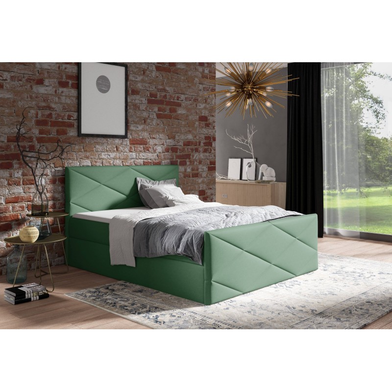 Cama continental Luvero Lux con contenedor para ropa de cama tela Rico 18