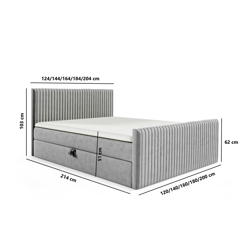 Kontinentales Bett Elven mit Bettkasten Stoff Fresh 11 Kontinentales Bett Elven mit Bettkasten Stoff Fresh 11