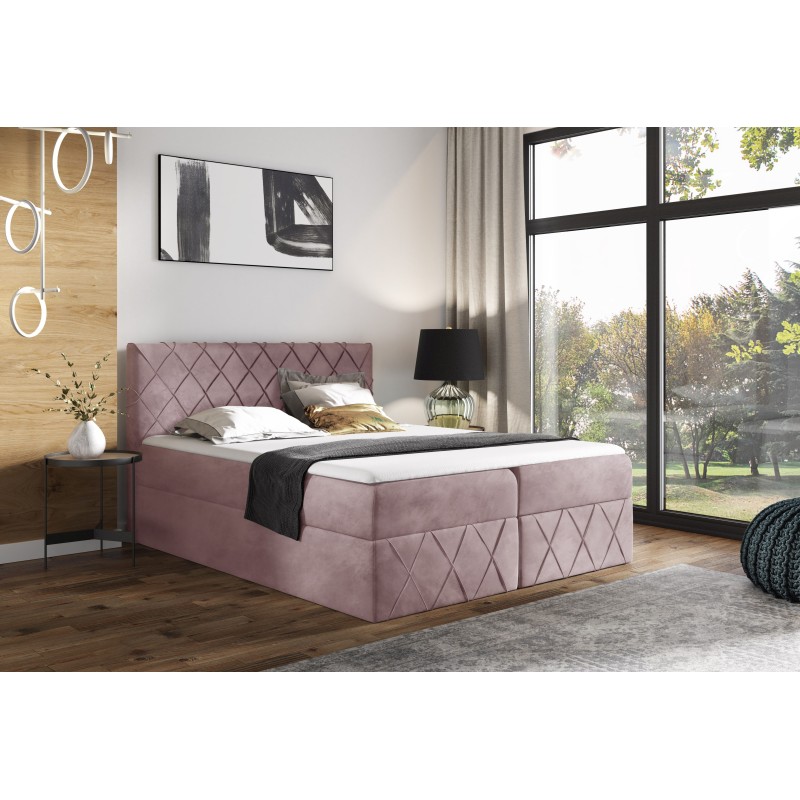 Kontinentalbett Rinovo Lux mit Bettkasten Stoff Kronos 27