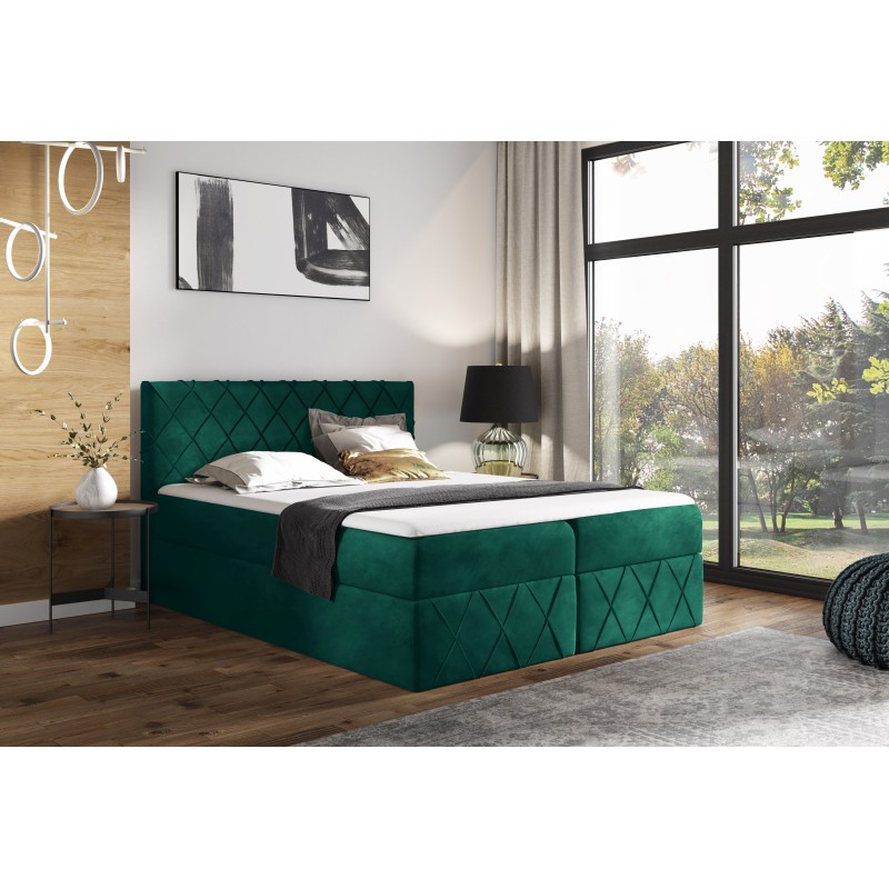 Kontinentalbett Rinovo Lux mit Bettkasten Stoff Kronos 19
