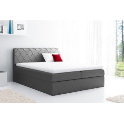 Cama continental Rinovo con contenedor para ropa de cama, tela Riviera 91.