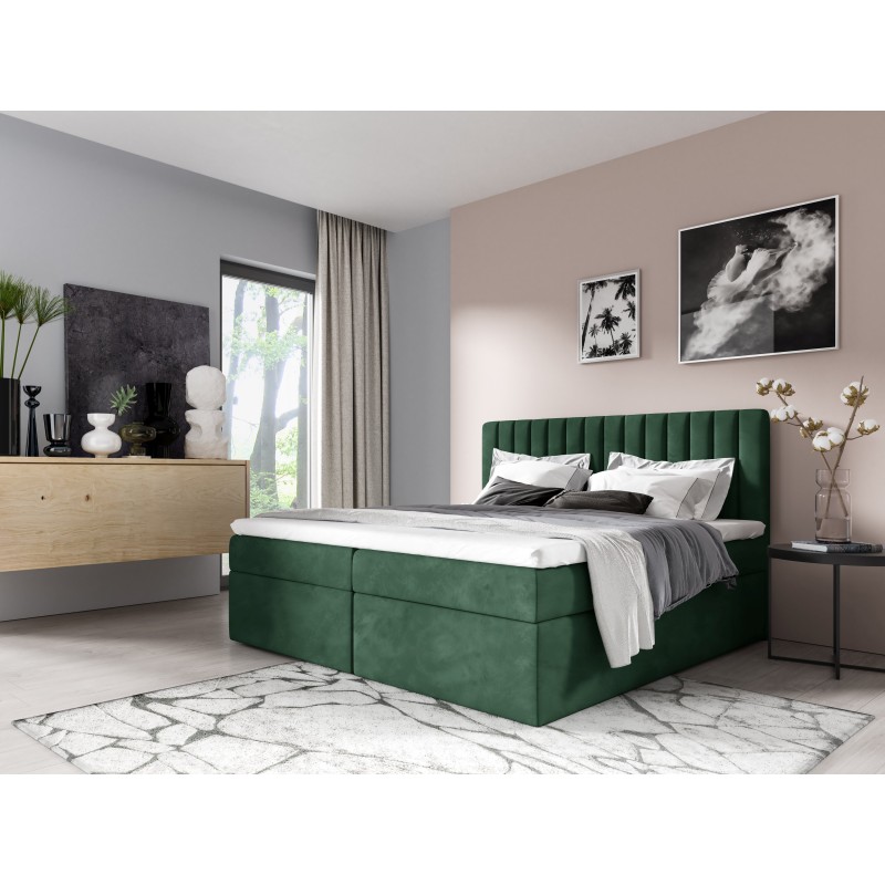 Jorvo continental bed with bedding storage in Fresh 13 fabric