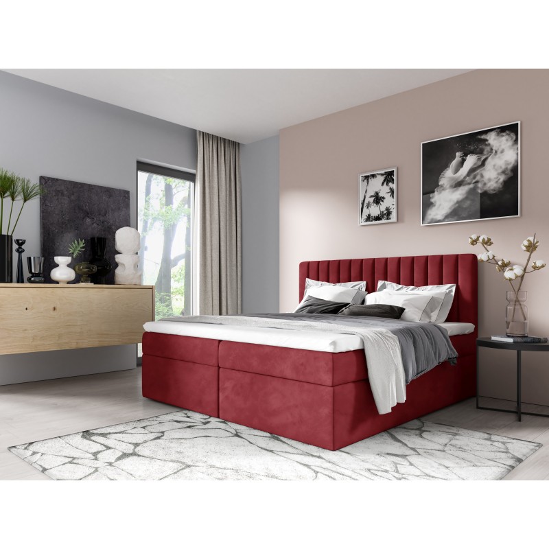 Jorvo continental bed with a bedding storage in Fresh 08 fabric