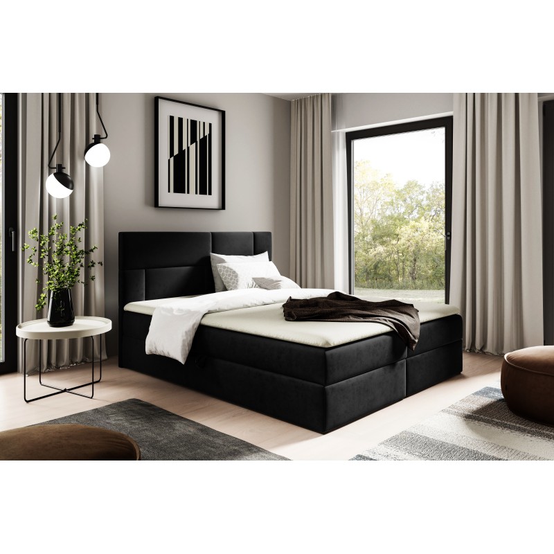 Killian continental bed with bedding storage, fabric Fresh 17