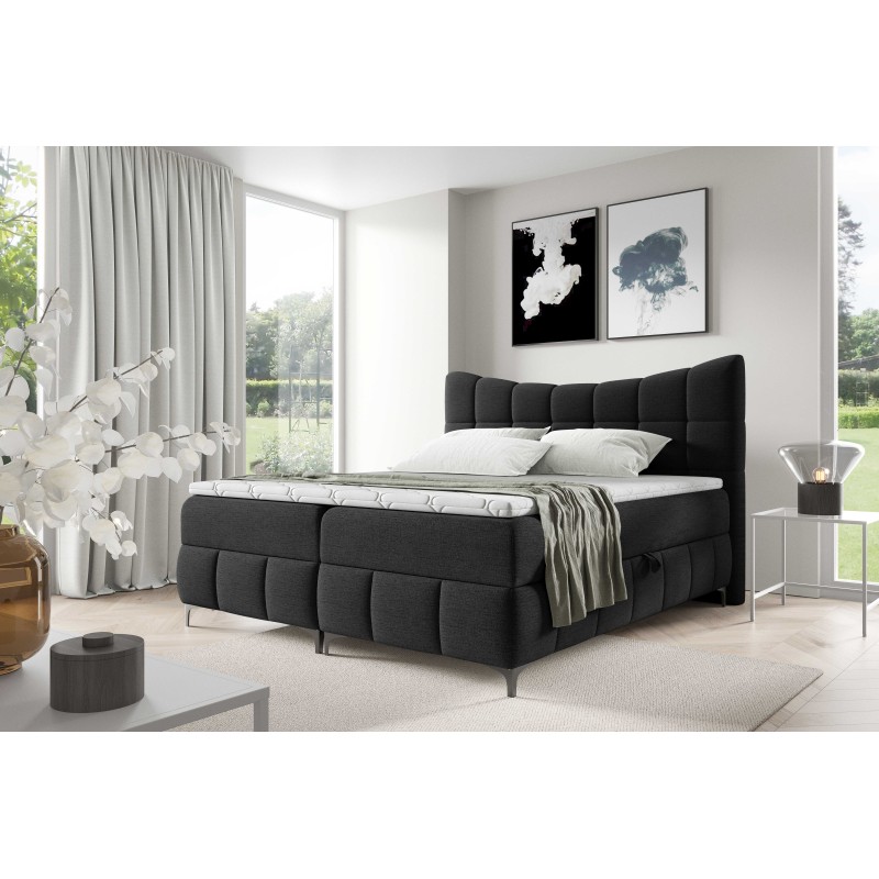 Orivo continental bed with storage for bedding, fabric Aragon 99 Orivo continental bed with storage for bedding, fabric Aragon 99