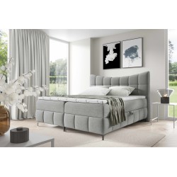 Cama continental Orivo con contenedor para ropa de cama, tela Aragon 80