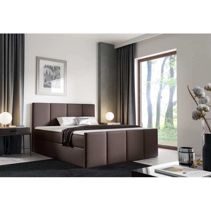 Ulvaro continental bed with bedding storage, fabric Inari 27 Ulvaro continental bed with bedding storage, fabric Inari 27