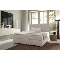 Kontinentalbett Cavon mit Sensorbeleuchtung und Bettkasten aus Stoff Fresh 01