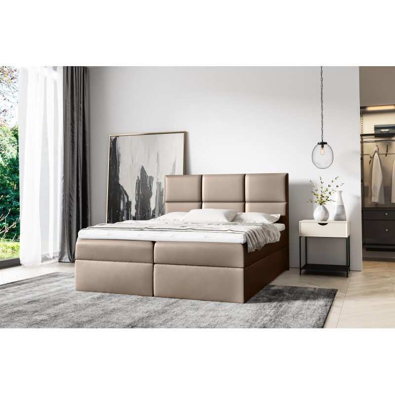 Nuvon continental bed with bedding storage in Soft 34 fabric