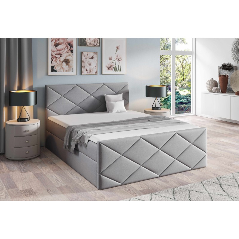 Cama continental Koro con contenedor para ropa de cama tela Inari 91. Cama continental Koro con contenedor para ropa de cama tela Inari 91.