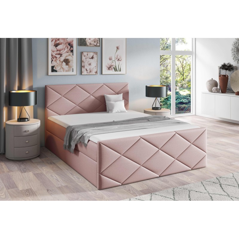 Cama continental Koro con contenedor para ropa de cama tela Inari 52 Cama continental Koro con contenedor para ropa de cama tela Inari 52