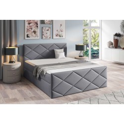 Kontinentalbett Koro mit Bettkasten Stoff Fancy 90