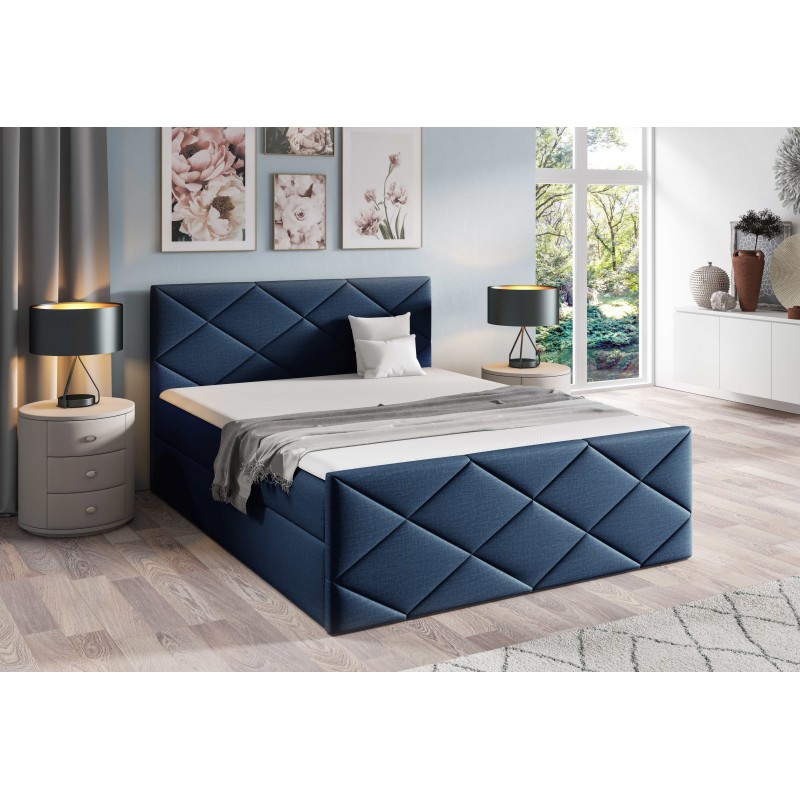 Cama continental Koro con contenedor para ropa de cama tela Fancy 79 Cama continental Koro con contenedor para ropa de cama tela Fancy 79