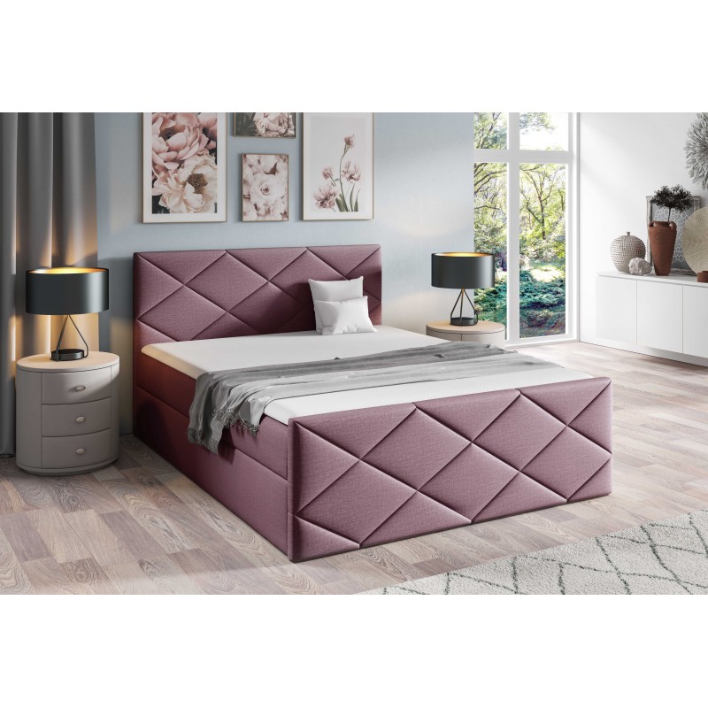 Cama continental Koro con contenedor para ropa de cama tela Fancy 63 Cama continental Koro con contenedor para ropa de cama tela Fancy 63