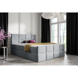 Kontinentalbett Mivaro mit Bettkasten, Stoff Monolith 84