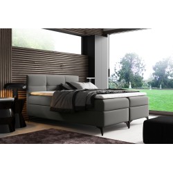 Santos continental bed with a bedding container in Soft 29 fabric