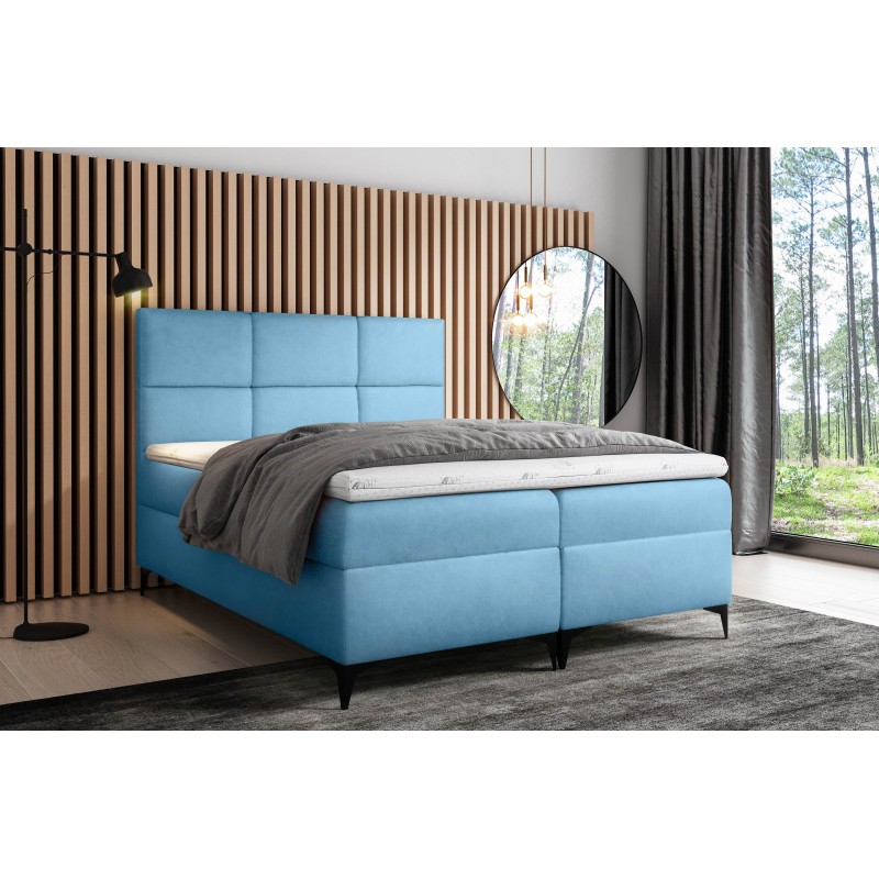 Qurio continental bed with a bedding container, fabric Magic velvet 2260