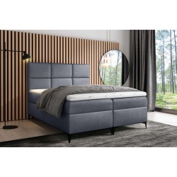 Continental bed Qurio with bedding storage, Fancy 90 fabric