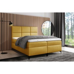Continental bed Qurio with a bedding storage in Fancy 48 fabric