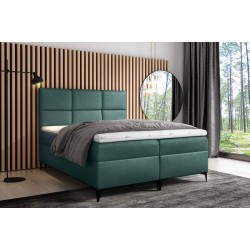 Continental bed Qurio with bedding storage, fabric Fancy 36