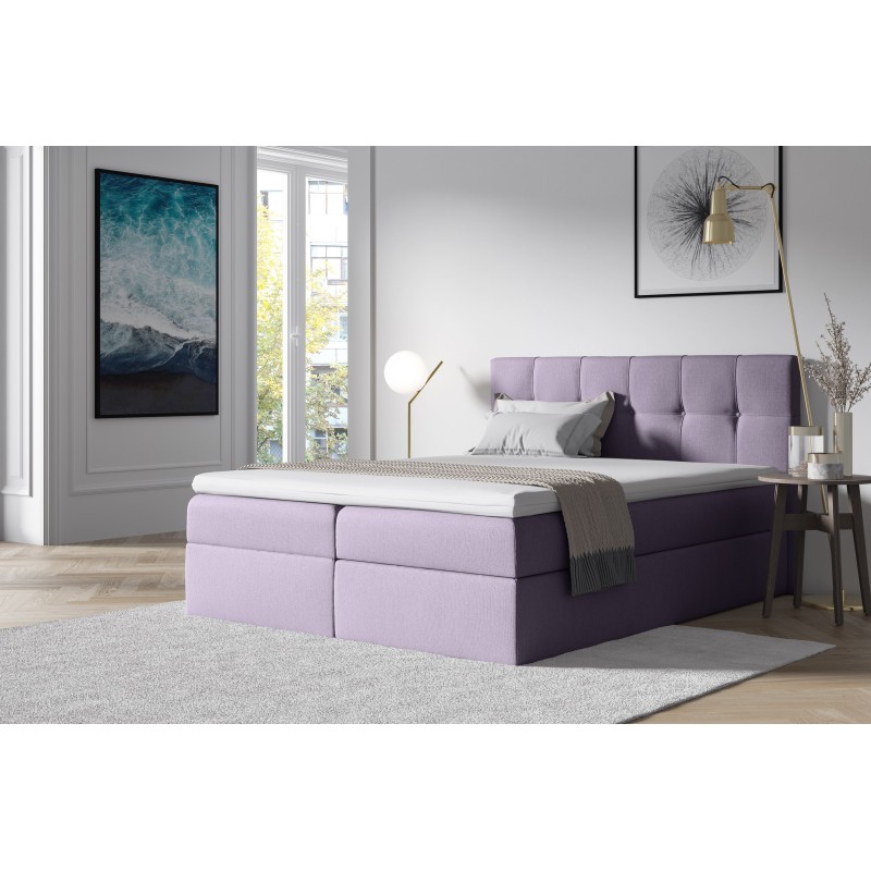 Kontinentalbett Fano mit Bettkasten, Stoff Soro 65