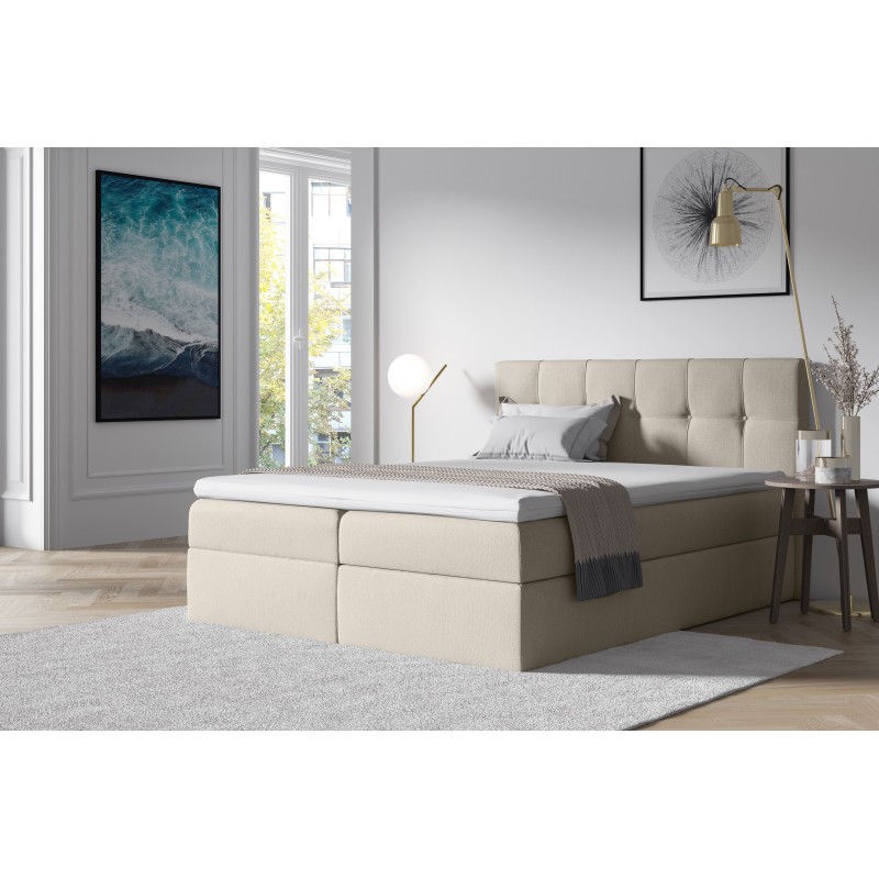 Kontinentalbett Fano mit Bettkasten Stoff Soro 21