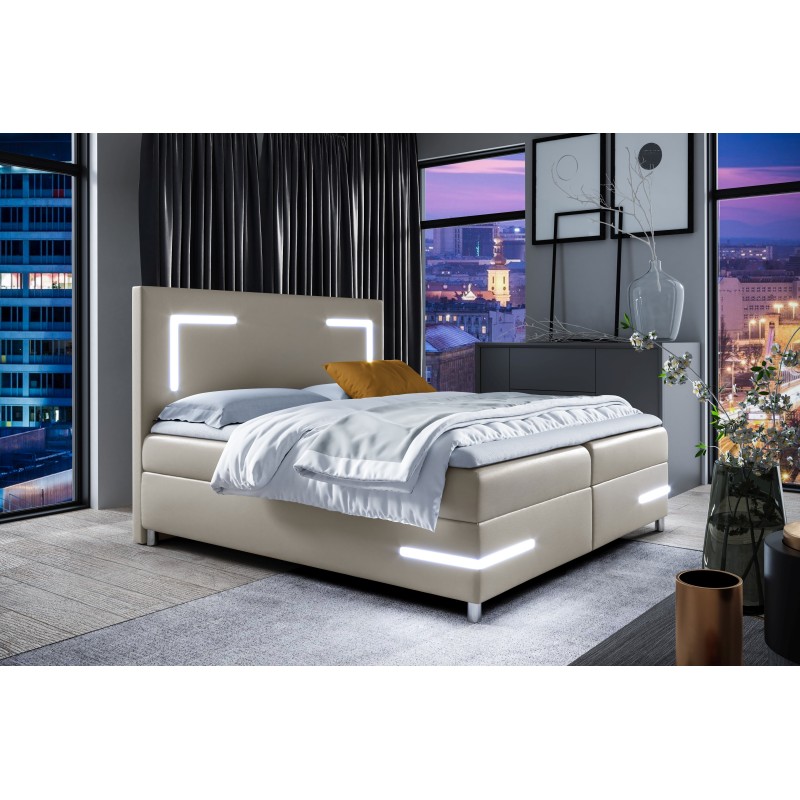 Kontinentalbett Axero mit LED-Beleuchtung Stoff Soft 33