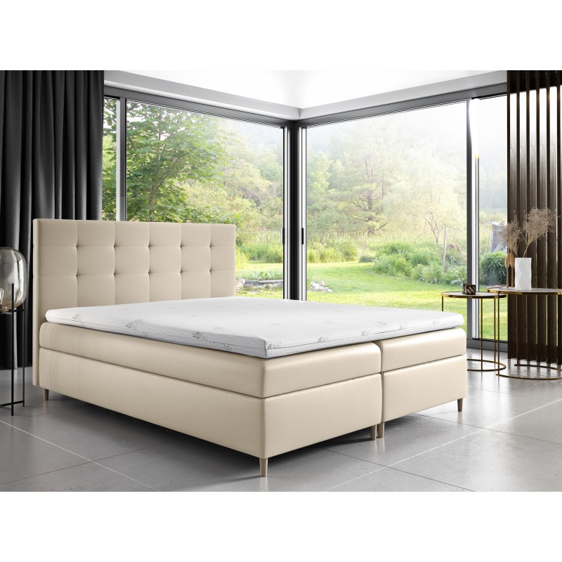 Tivaro continental bed with a bedding storage in Soft 33 fabric Tivaro continental bed with a bedding storage in Soft 33 fabric