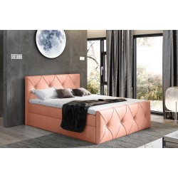 Virox Lux continental bed with bedding storage, fabric Monolith 61