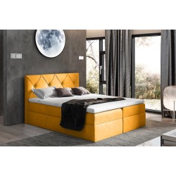 Cama continental Virox con contenedor para ropa de cama, tela Matt velvet 48