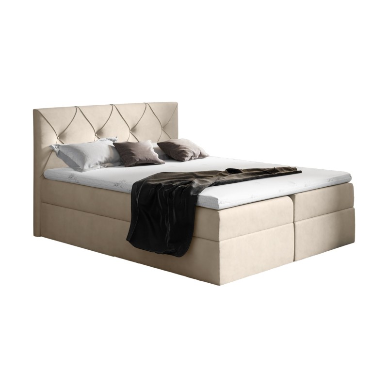 Cama continental Virox con contenedor para ropa de cama, tela Matt velvet 08 Cama continental Virox con contenedor para ropa de cama, tela Matt velvet 08