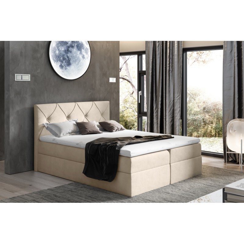 Kontinentalbett Virox mit Bettkasten aus Stoff Matt Velvet 08