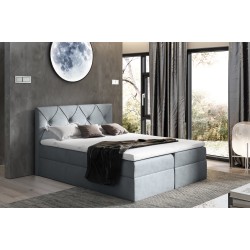 Cama continental Virox con contenedor para ropa de cama, tela Matt velvet 85